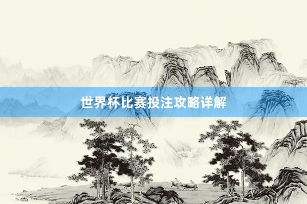 世界杯比赛投注攻略详解